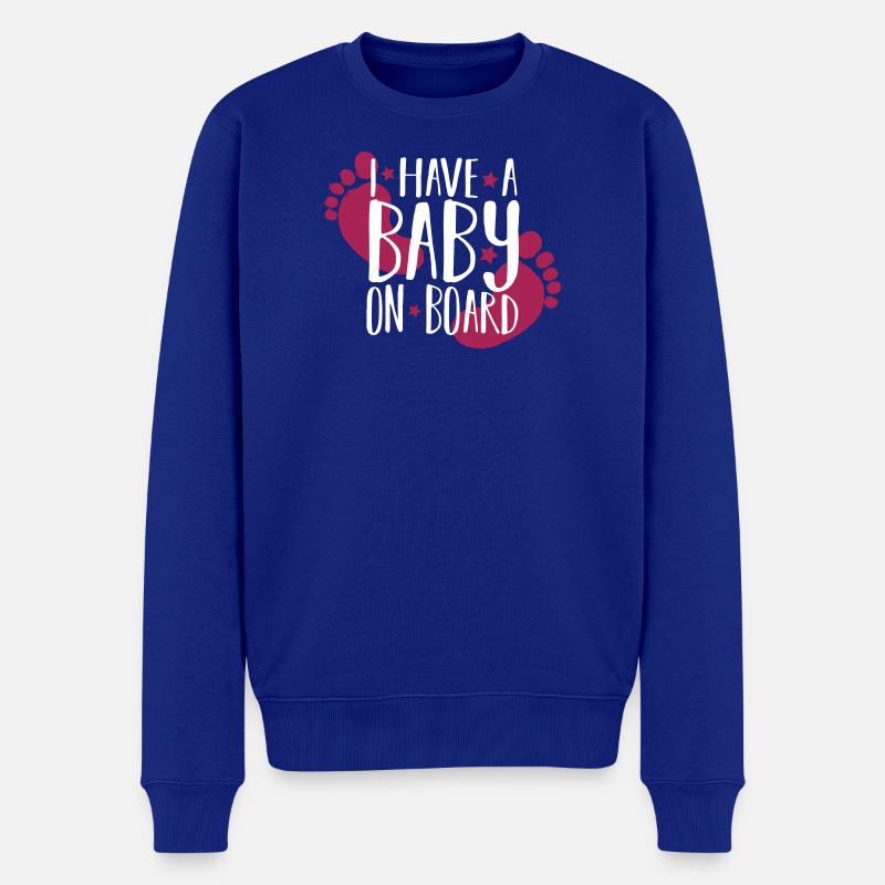 Baby on board - Männer Premium Bio Pullover - Royalblau