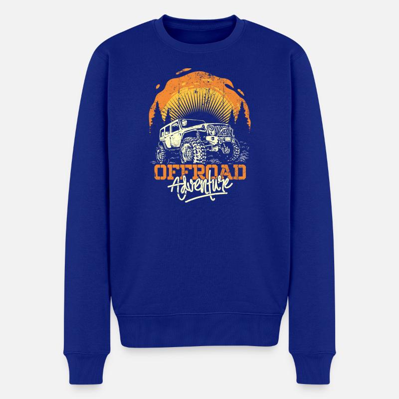 Offroad-Abenteuer Jeep Sunset - Männer Premium Bio Pullover - Royalblau