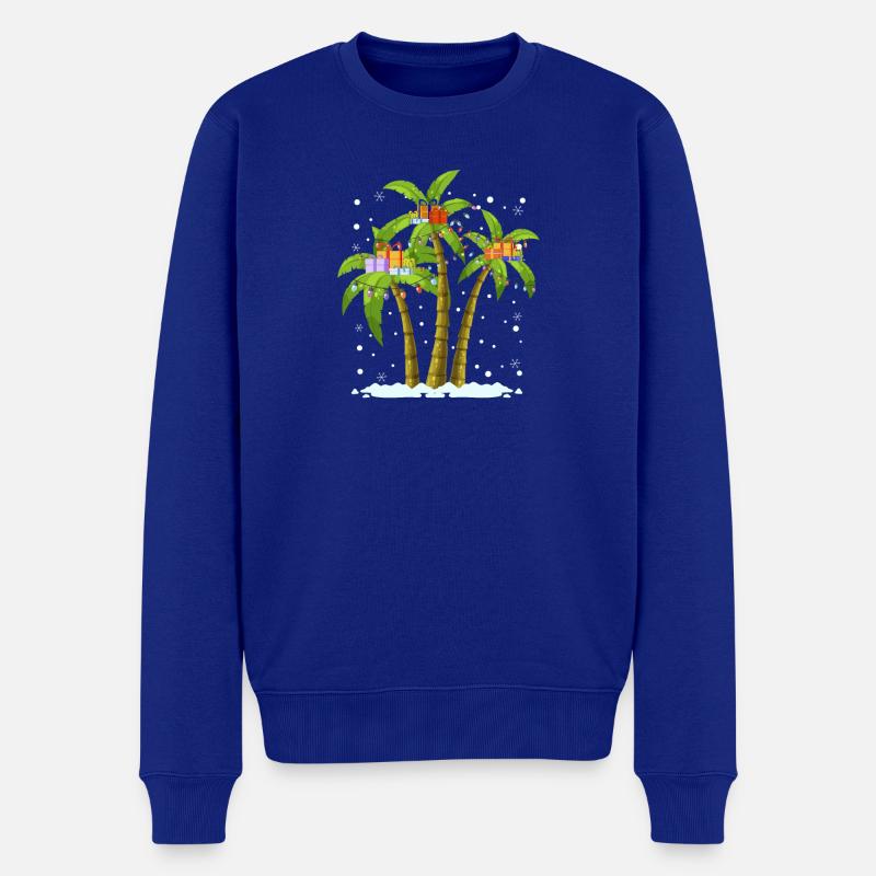 Geschmückte Palmen An Weihnachten? Kein Problem! - Männer Premium Bio Pullover - Royalblau