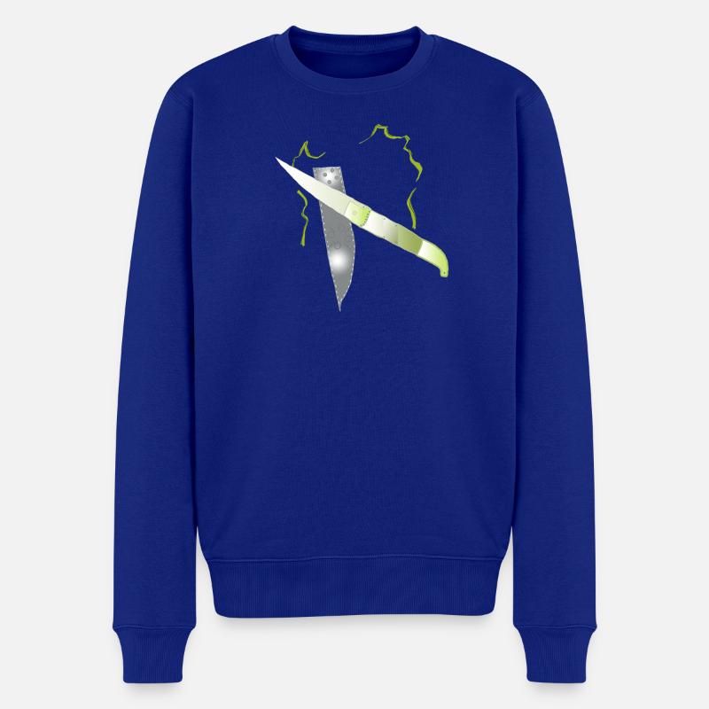 couteau - Pull Premium bio Homme - bleu roi