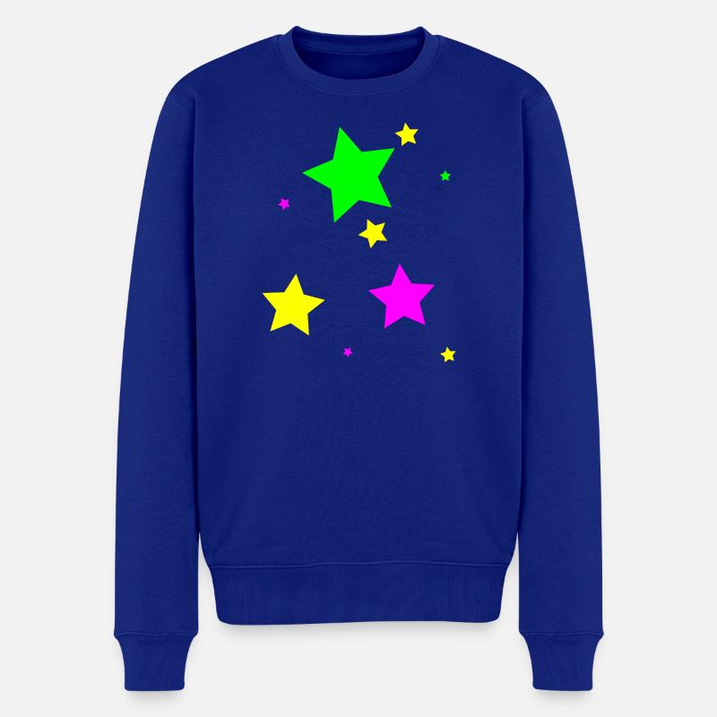 Bunte Sterne - Männer Premium Bio Pullover - Royalblau