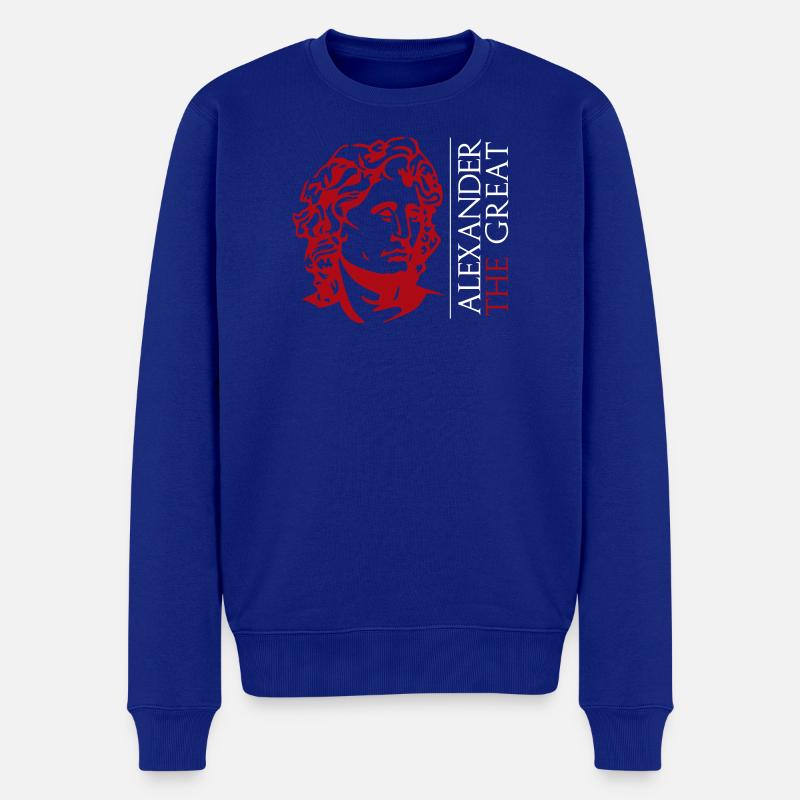 Alexander der Große Rote Büste - Männer Premium Bio Pullover - Royalblau
