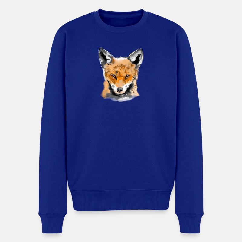 Fuchs - Männer Premium Bio Pullover - Royalblau