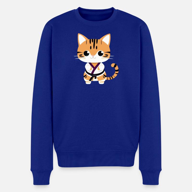 Karate Kätzchen - Männer Premium Bio Pullover - Royalblau