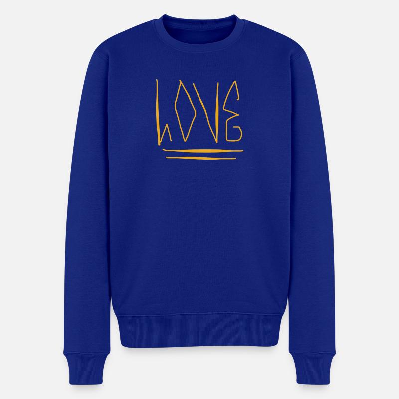 Kapuzenpullover mit Aufschrift Love - Männer Premium Bio Pullover - Royalblau