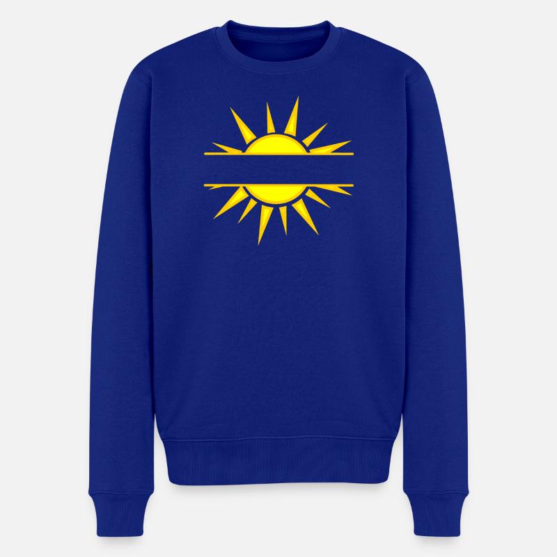 Sonnenschein-Textbanner - Männer Premium Bio Pullover - Royalblau