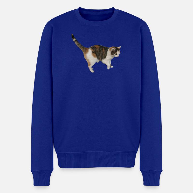 Katze - Männer Premium Bio Pullover - Royalblau