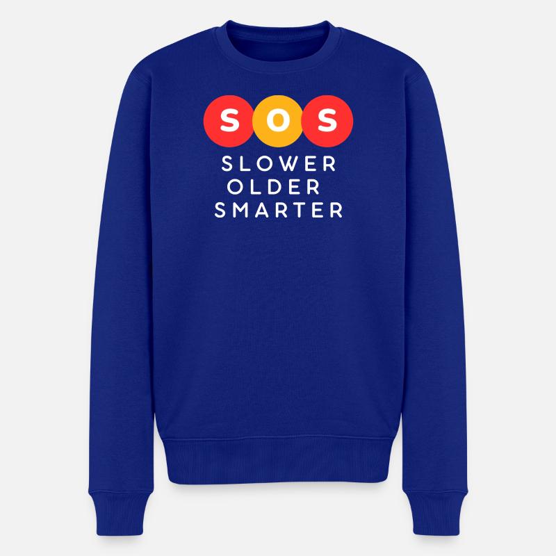 SOS Slower Older Smarter - Männer Premium Bio Pullover - Royalblau