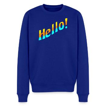 Hello! - Men's Premium Organic Jumper - royal blue - Front - Thijin (182cm)