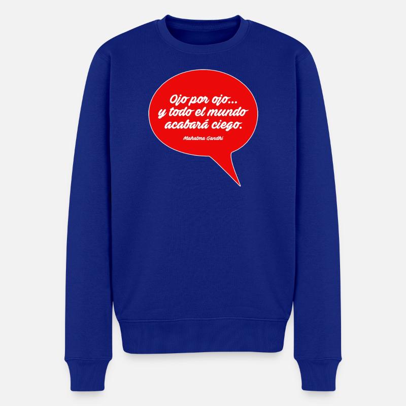 Auge um Auge - Männer Premium Bio Pullover - Royalblau