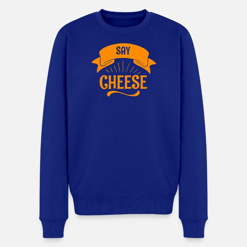 Say Cheese Orange Banner - Männer Premium Bio Pullover - Royalblau