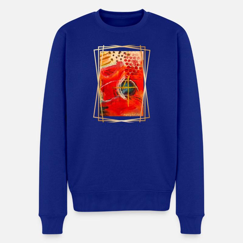 Abstraction de formes géométriques vibrantes - Pull Premium bio Homme - bleu roi