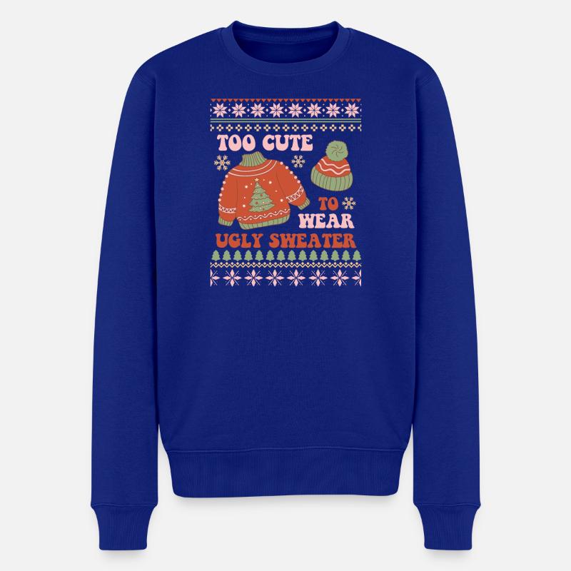 Pull de Noël moche - Pull Premium bio Homme - bleu roi