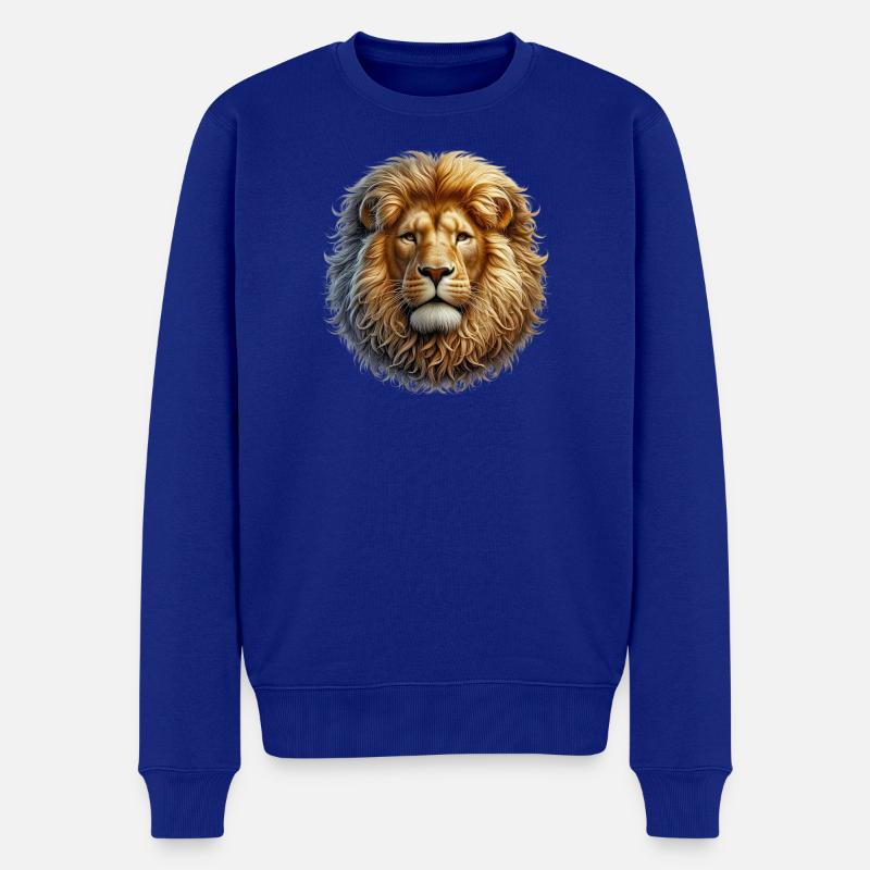 Löwe - Männer Premium Bio Pullover - Royalblau