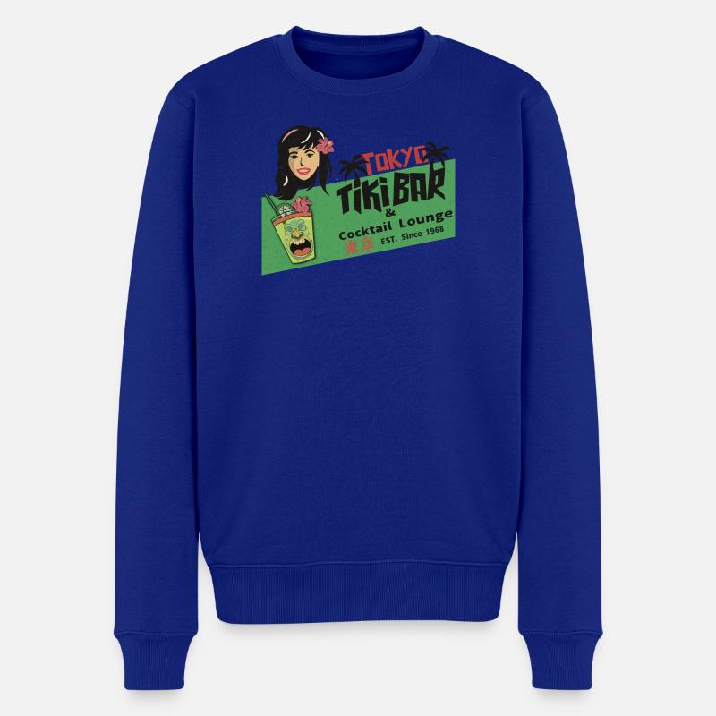 Tokyo Tiki Bar and Cocktail Lounge - Männer Premium Bio Pullover - Royalblau