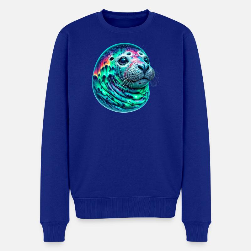 Aurora Borealis Siegel - Männer Premium Bio Pullover - Royalblau