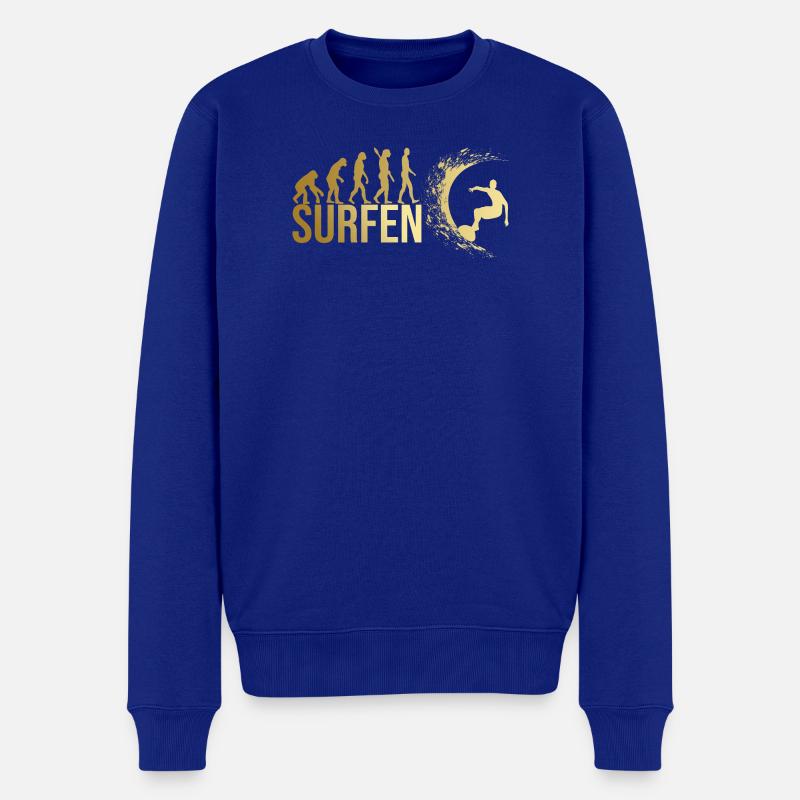 Evolution Surfen - Männer Premium Bio Pullover - Royalblau