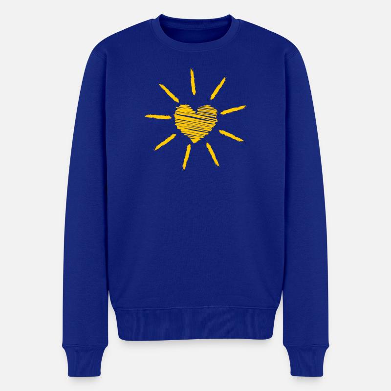 Sonne im Herzen! - Männer Premium Bio Pullover - Royalblau