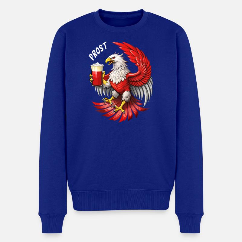 Adler mit Bier- cooles Biertrinker Design. - Männer Premium Bio Pullover - Royalblau