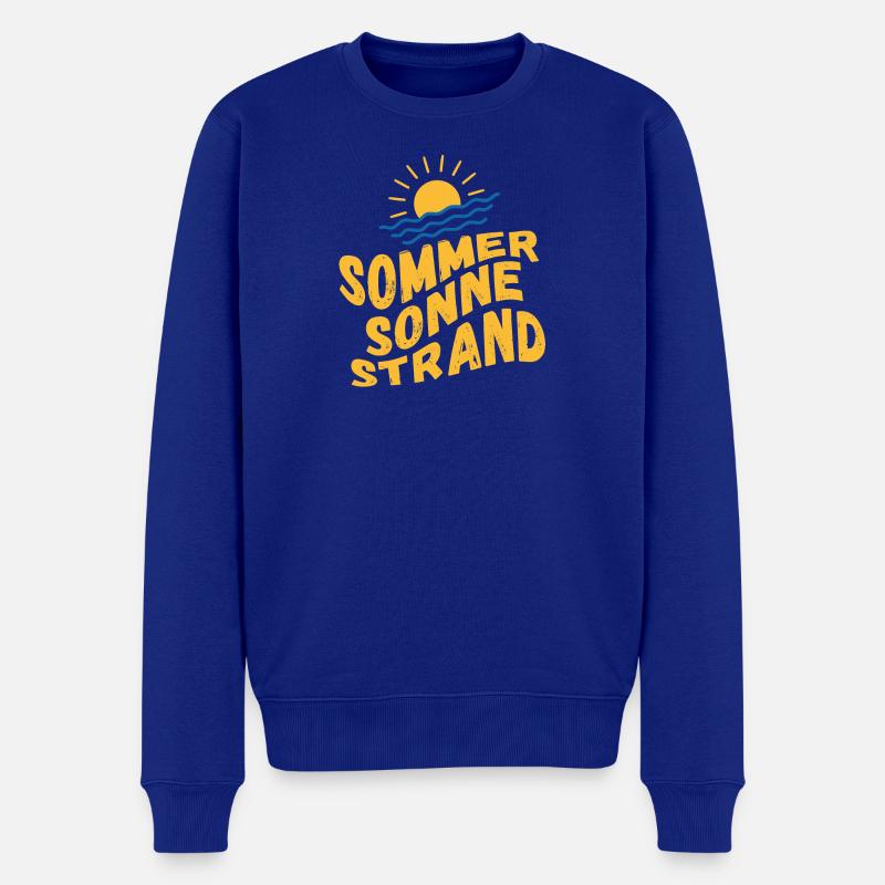 Sommer Sonne Strand und Meer - Männer Premium Bio Pullover - Royalblau