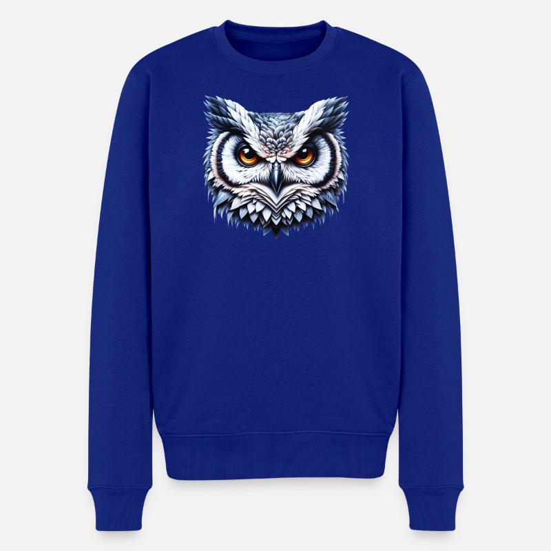 Eule - Männer Premium Bio Pullover - Royalblau