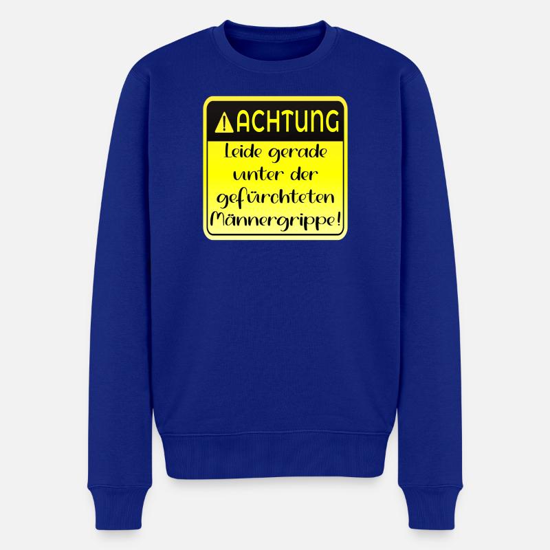 MÄNNERGRIPPE HUMOR - KRANK - Männer Premium Bio Pullover - Royalblau
