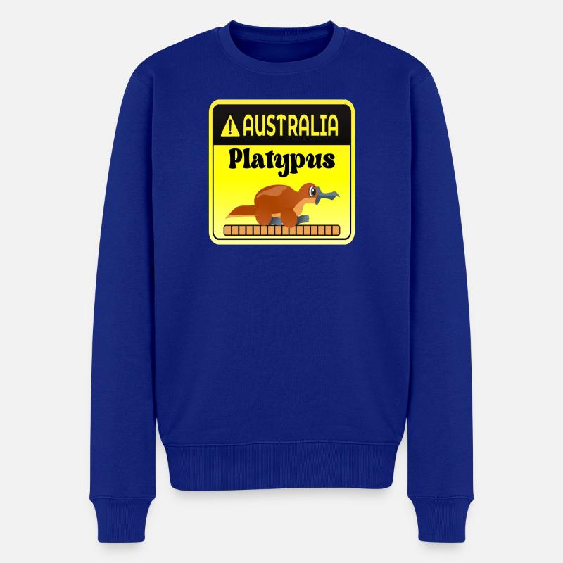 Australien Schnabeltier-Warnung - Säugetiere - Männer Premium Bio Pullover - Royalblau
