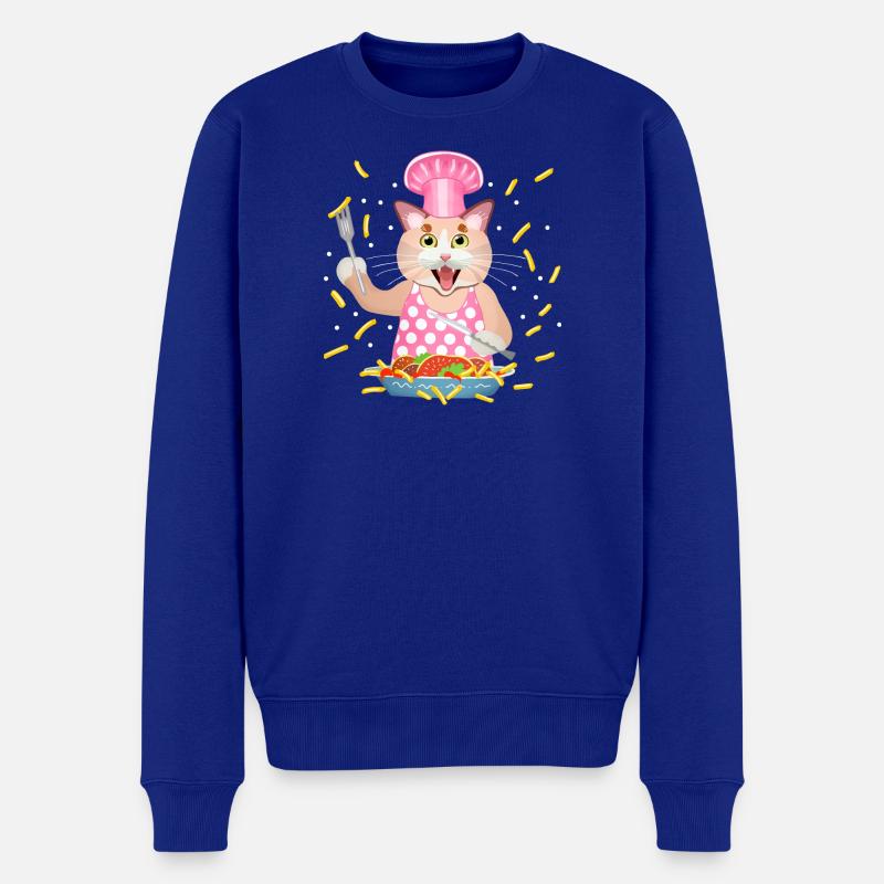 Gierige Katze - Männer Premium Bio Pullover - Royalblau