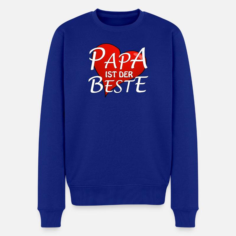PAPA IST DER BESTE - Männer Premium Bio Pullover - Royalblau