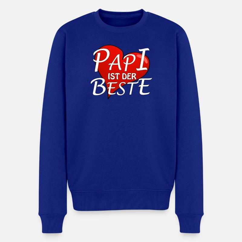PAPA EST LE MEILLEUR - Pull Premium bio Homme - bleu roi