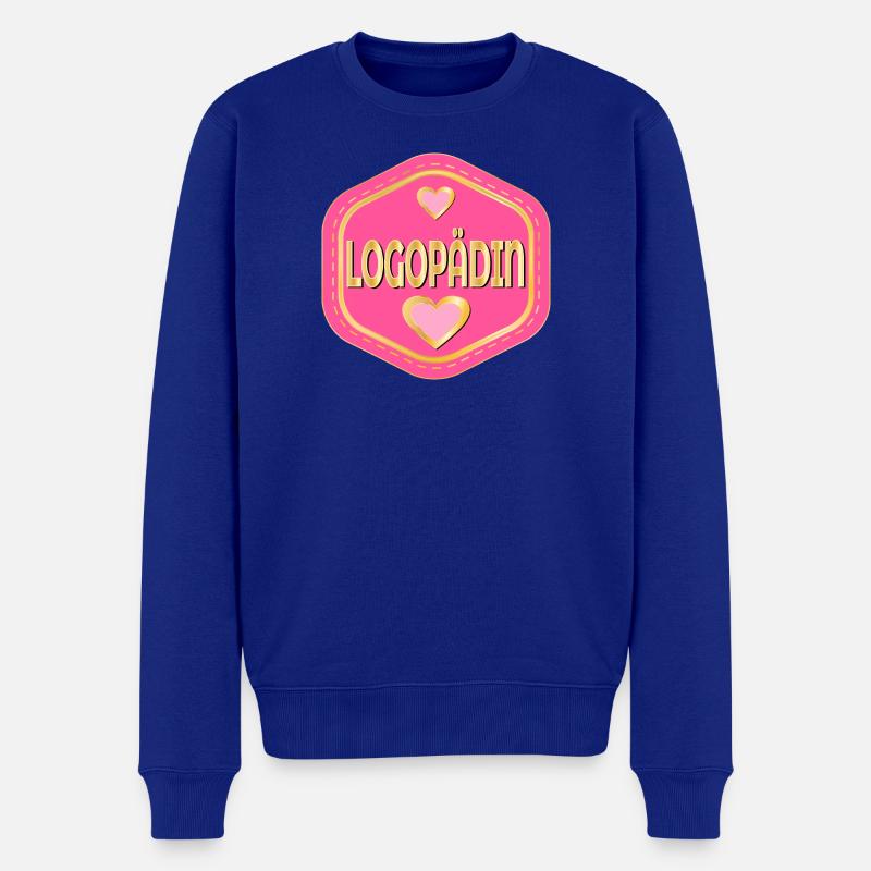 HERZ LOGOPÄDIN - Männer Premium Bio Pullover - Royalblau