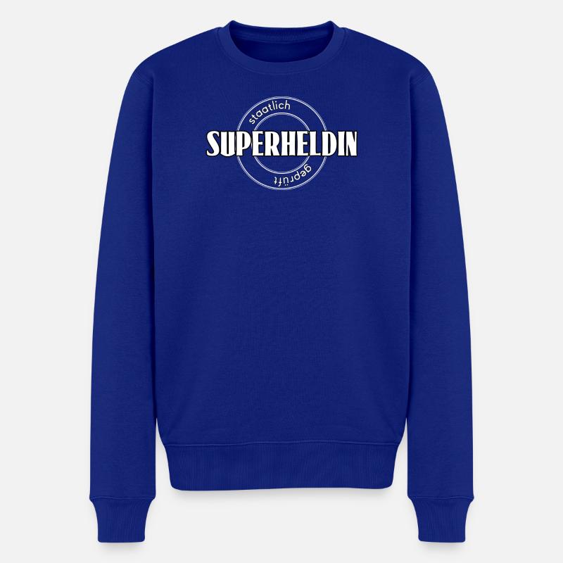 Superheldin - Männer Premium Bio Pullover - Royalblau