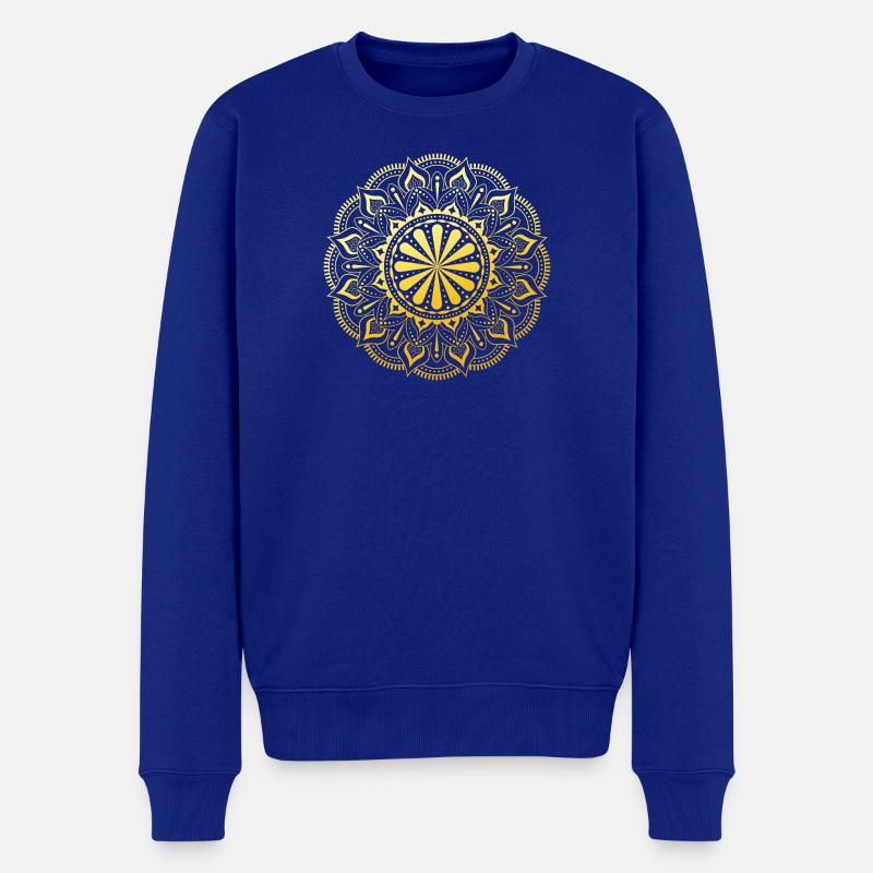 Mandala doré - Pull Premium bio Homme - bleu roi