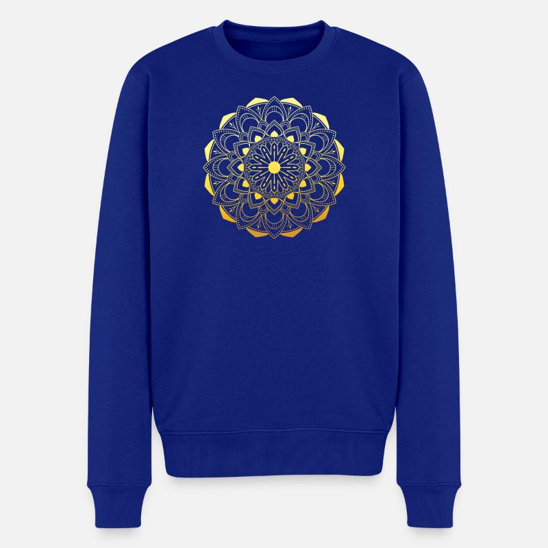 Mandala doré - Pull Premium bio Homme - bleu roi