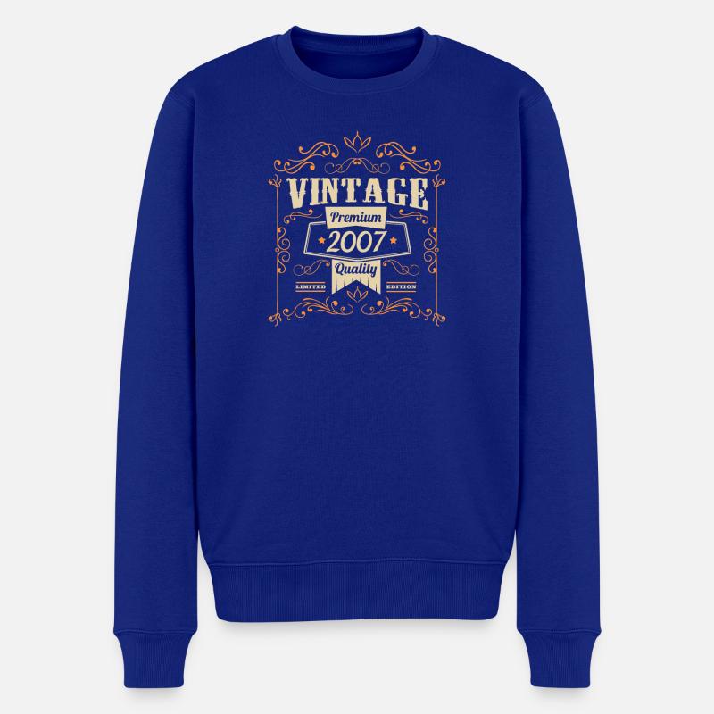Millésime d’anniversaire 2007 - Pull Premium bio Homme - bleu roi