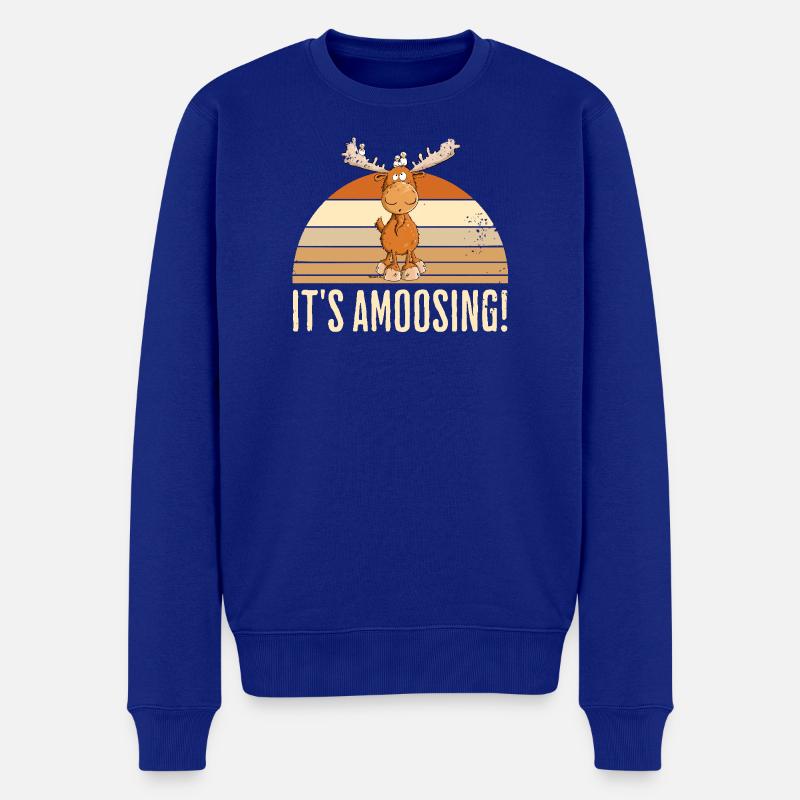 Drolliger Elch Tiermotiv Skandinavien Elche Spruch - Männer Premium Bio Pullover - Royalblau