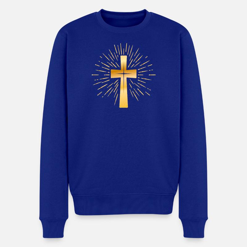 Kirche - Christliches Kreuz - Christlicher Glaube - Männer Premium Bio Pullover - Royalblau