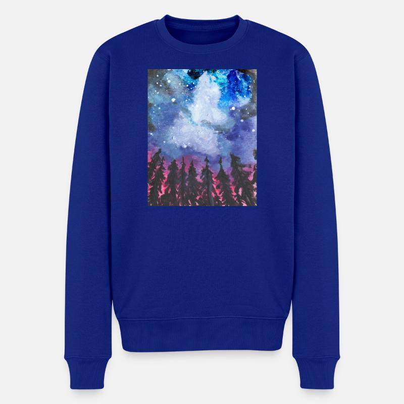Wald bei Nacht - Männer Premium Bio Pullover - Royalblau