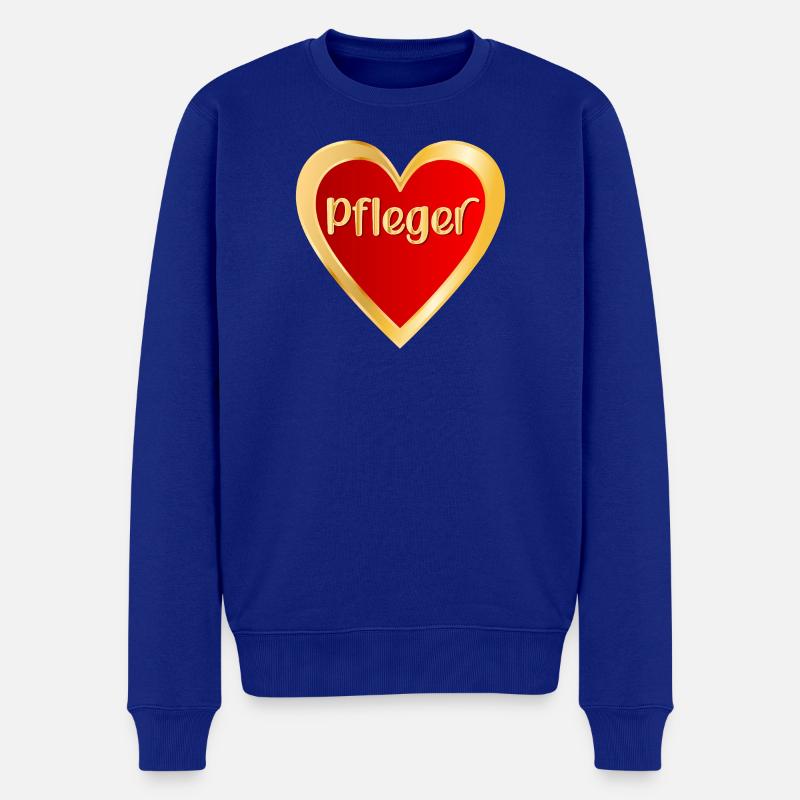BERUF PFLEGE - HERZ PFLEGER - Männer Premium Bio Pullover - Royalblau