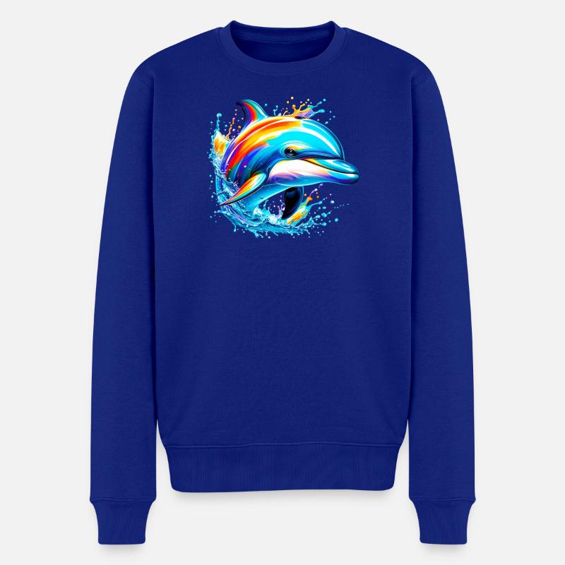 Delfin - Männer Premium Bio Pullover - Royalblau