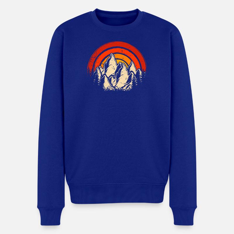 Gebirge - Männer Premium Bio Pullover - Royalblau