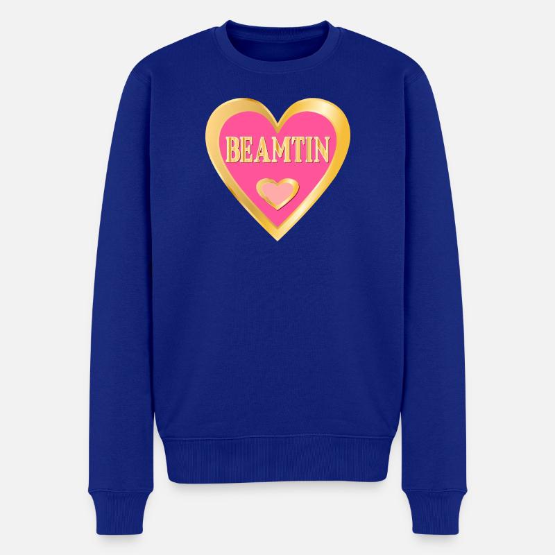 HERZ BEAMTIN - Männer Premium Bio Pullover - Royalblau