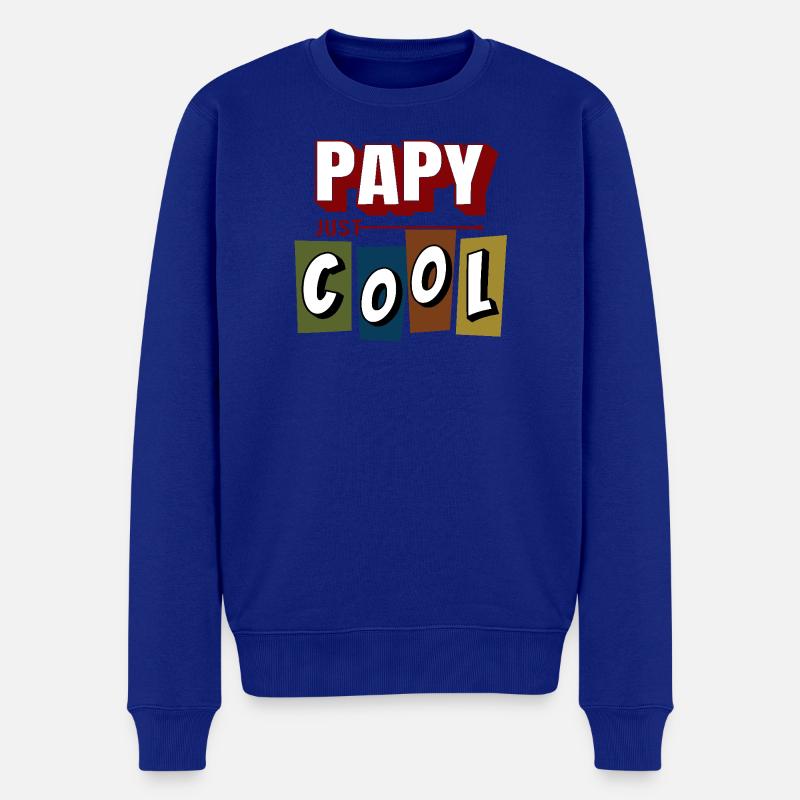 Papy cool - Pull Premium bio Homme - bleu roi