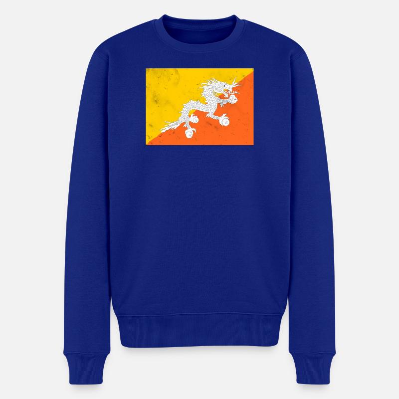 Flagge von Bhutan - Männer Premium Bio Pullover - Royalblau