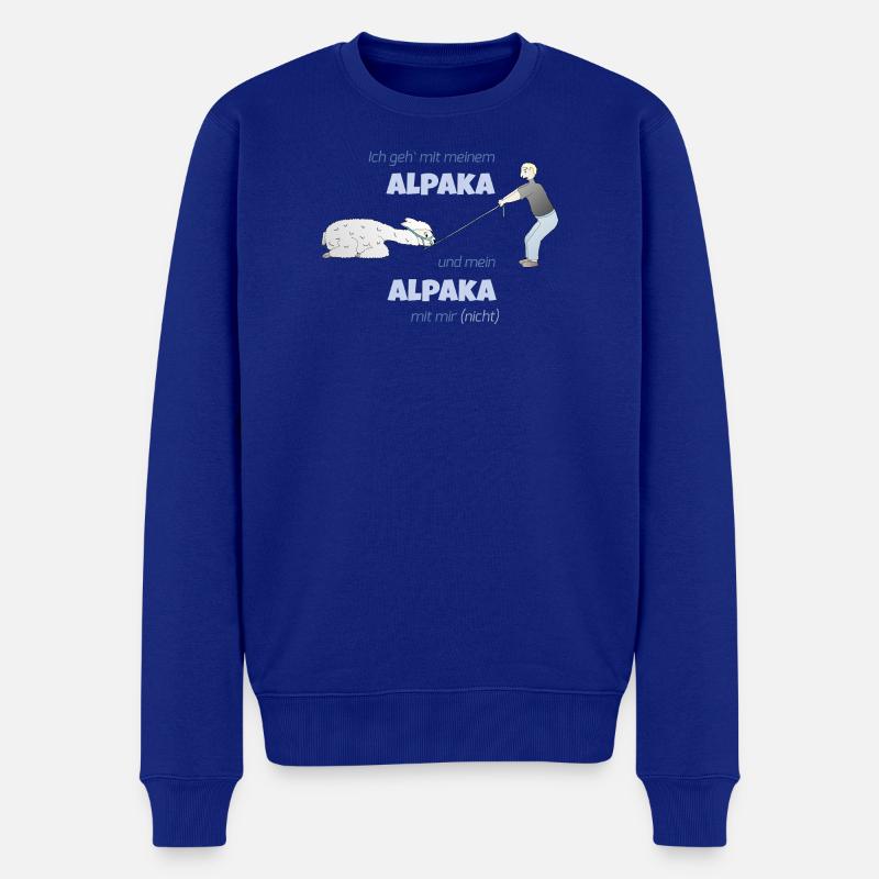 Alpakawanderung - Männer Premium Bio Pullover - Royalblau