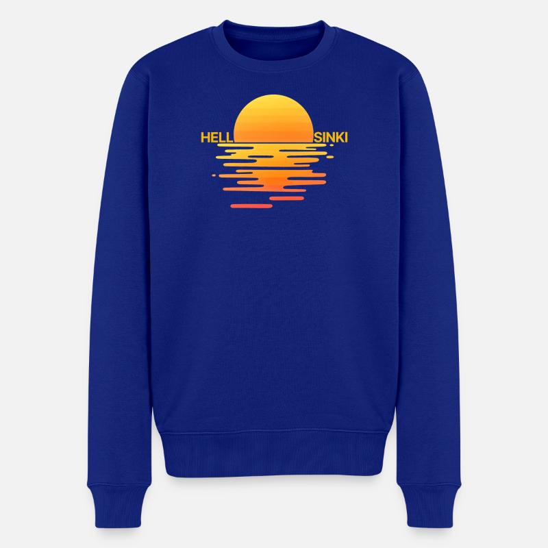 Was heißt Sonnenuntergang auf finnisch? Hellsinki! - Männer Premium Bio Pullover - Royalblau