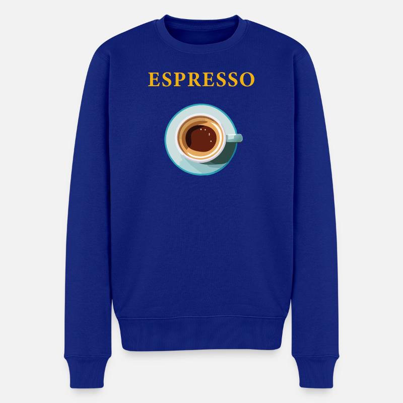 Espresso Kaffee Muster für Kaffeeliebhaber - Männer Premium Bio Pullover - Royalblau