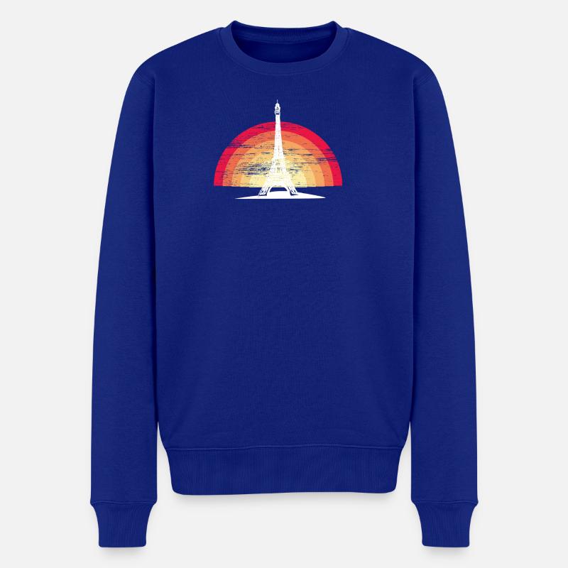 Sunset in Paris - mit Eiffelturm - Männer Premium Bio Pullover - Royalblau