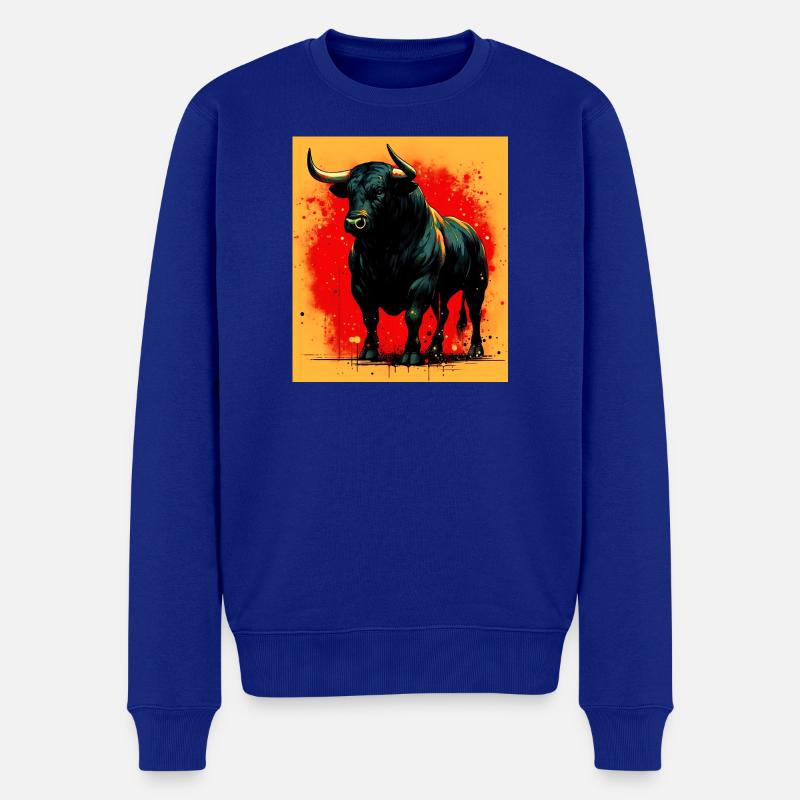 taureau - Pull Premium bio Homme - bleu roi