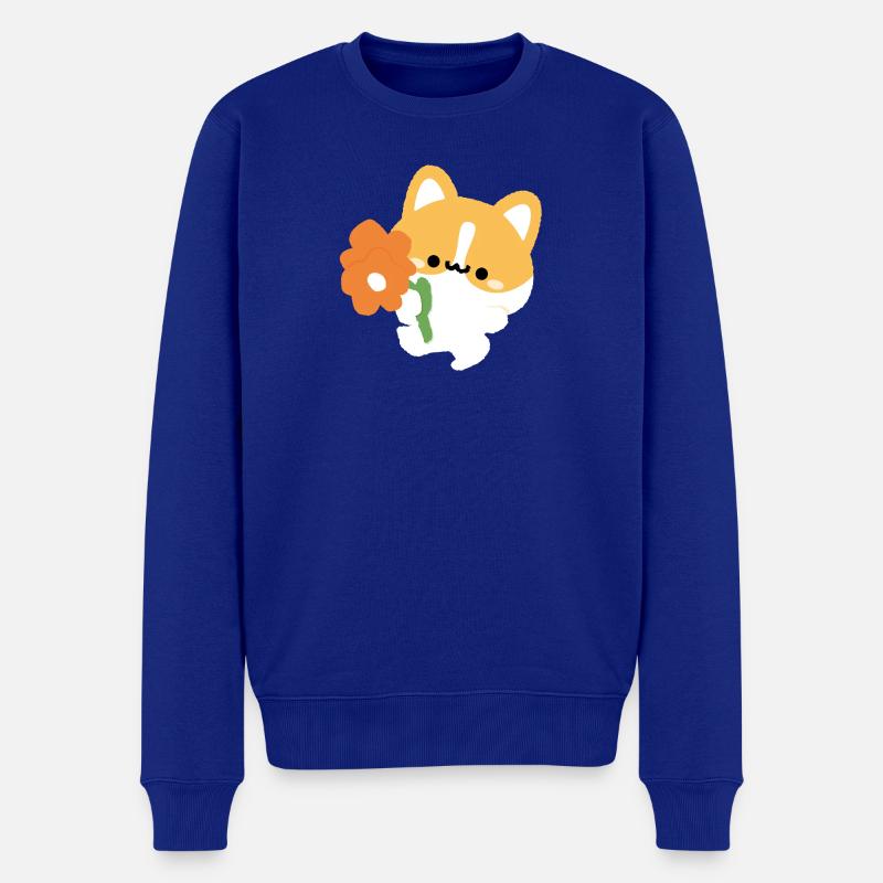Corgi romantique - Pull Premium bio Homme - bleu roi